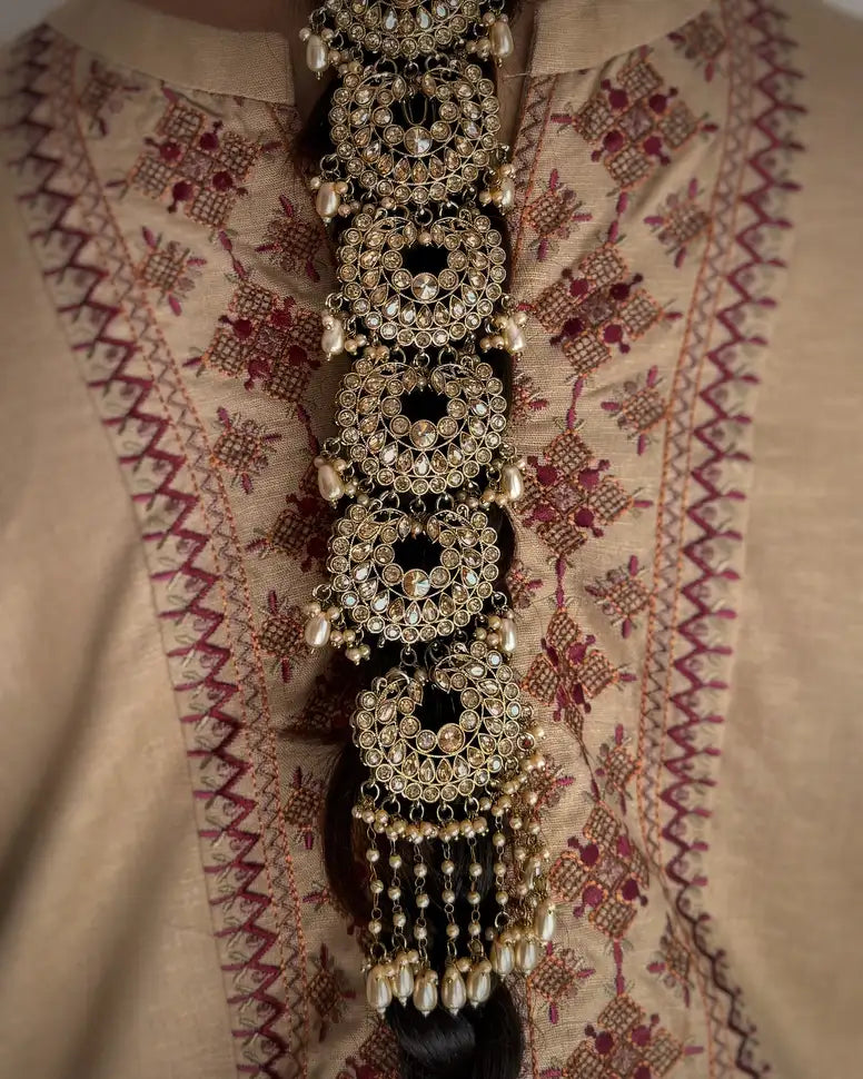 The Royal Kundan Bridal Passa & Hair Chain