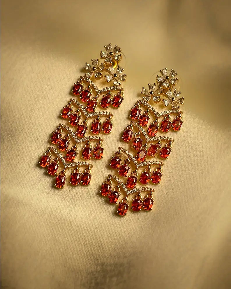 Ruby Cascade Drop Earrings