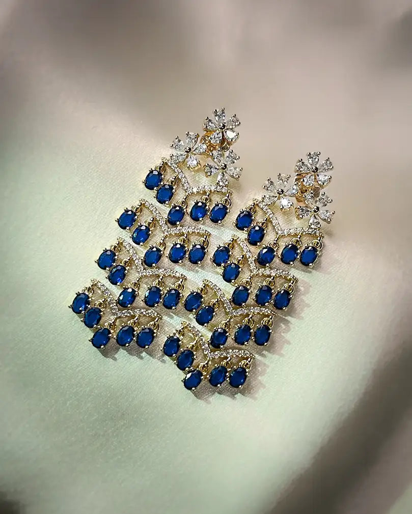 Sapphire Cascade drop earrings
