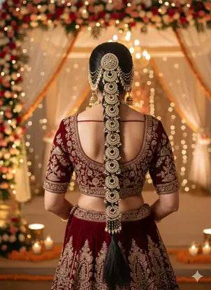 The Royal Kundan Bridal Passa & Hair Chain