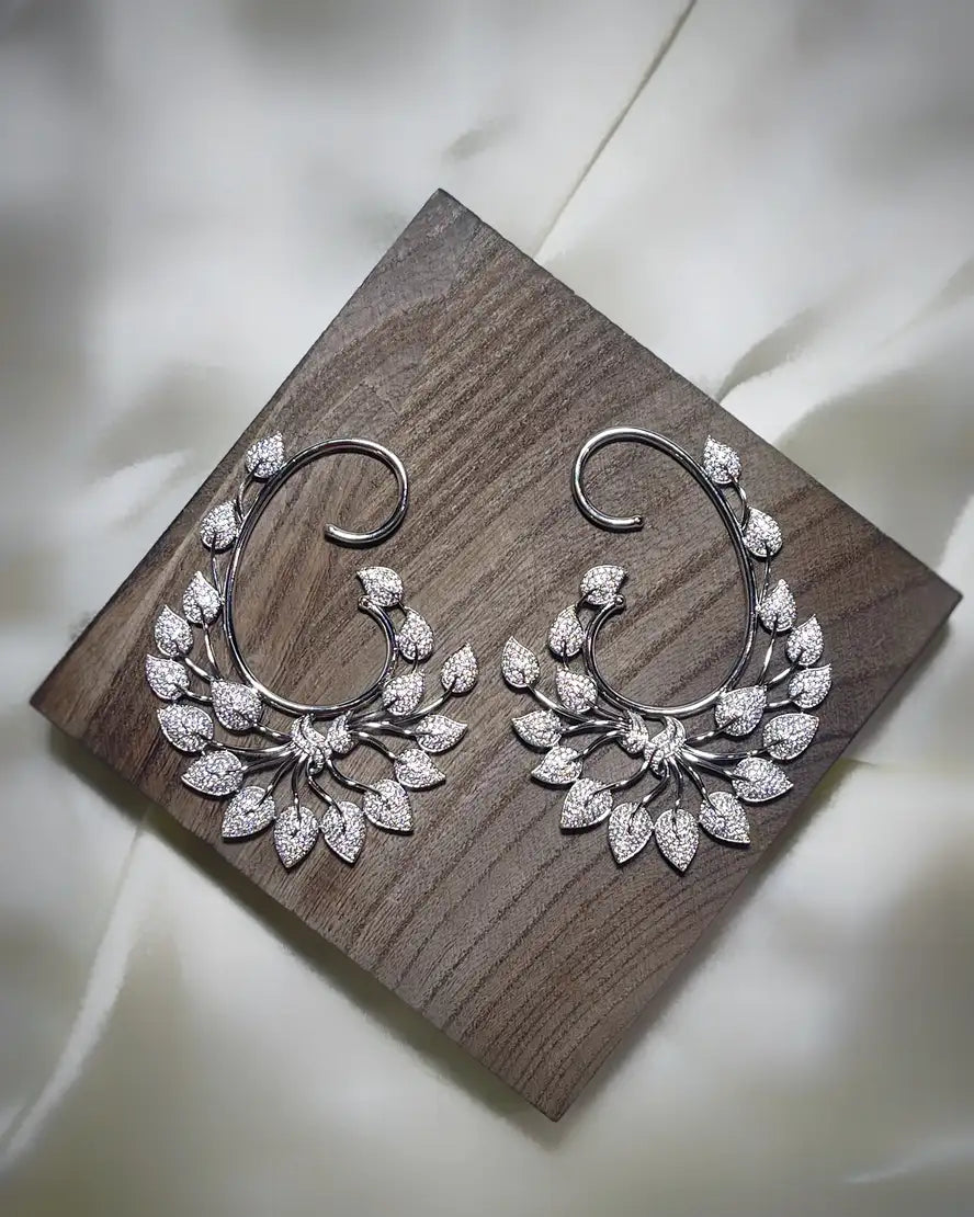 Floral Vine Cuff Earrings