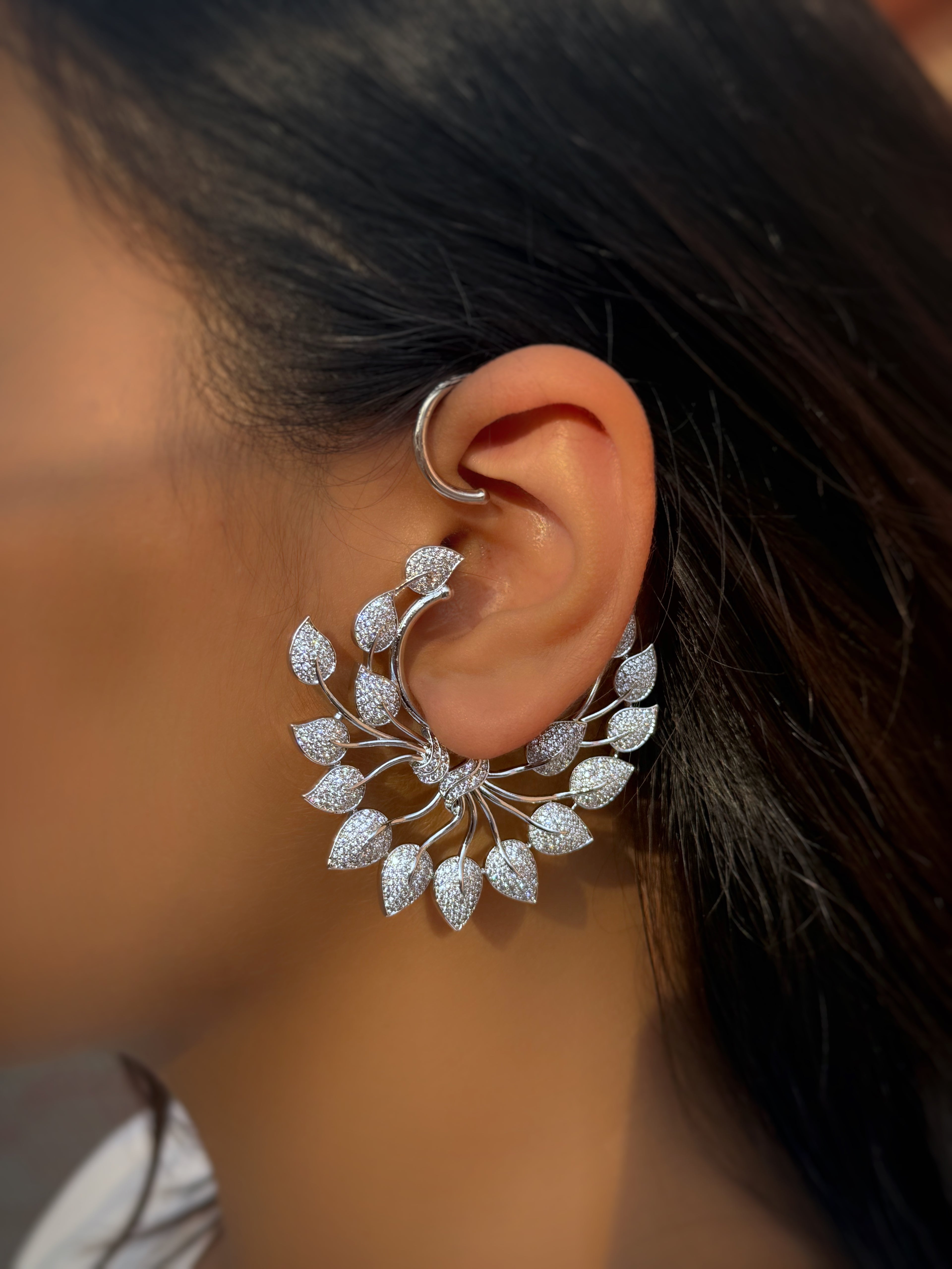 Floral Vine Cuff Earrings