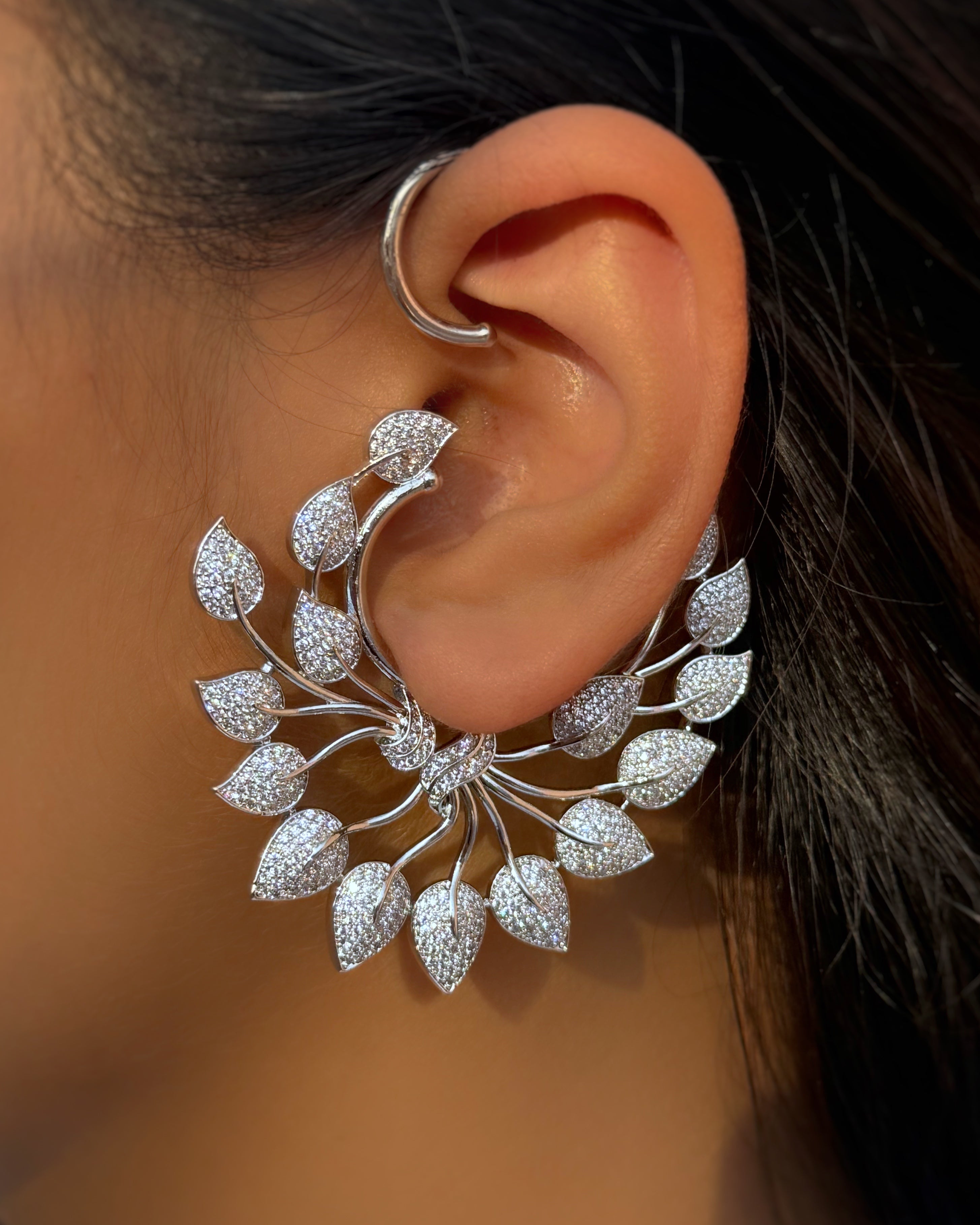 Floral Vine Cuff Earrings