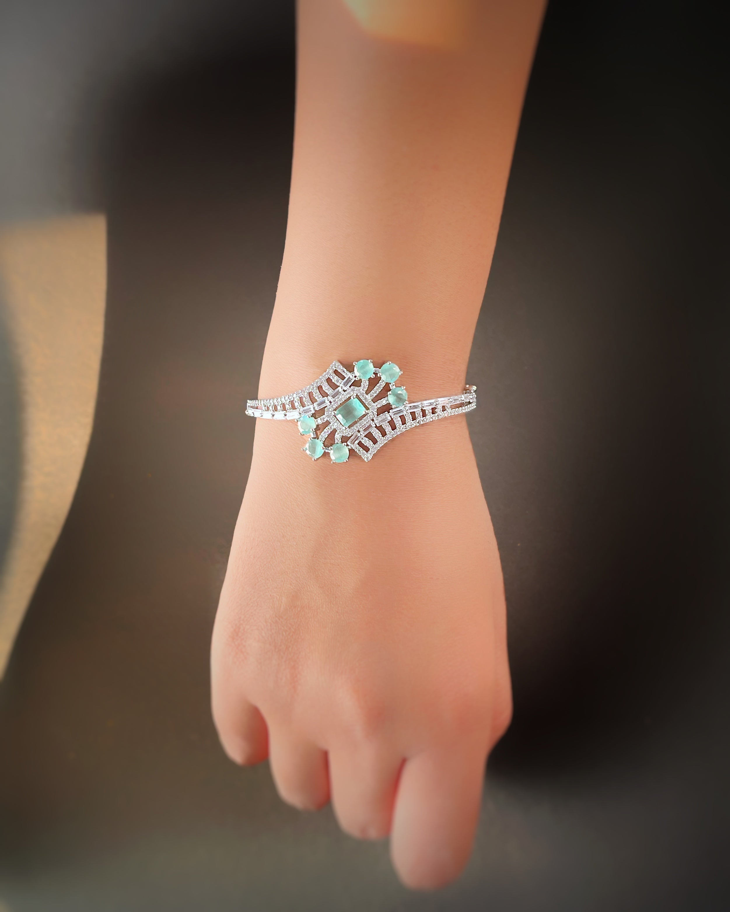 Sea Green Silver Bracelet