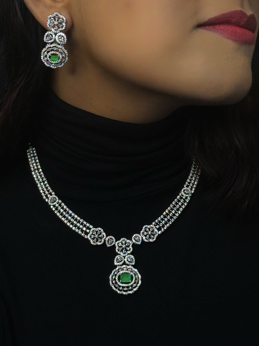 The Royal Regency Collection: Emerald & Zirconia Statement Set