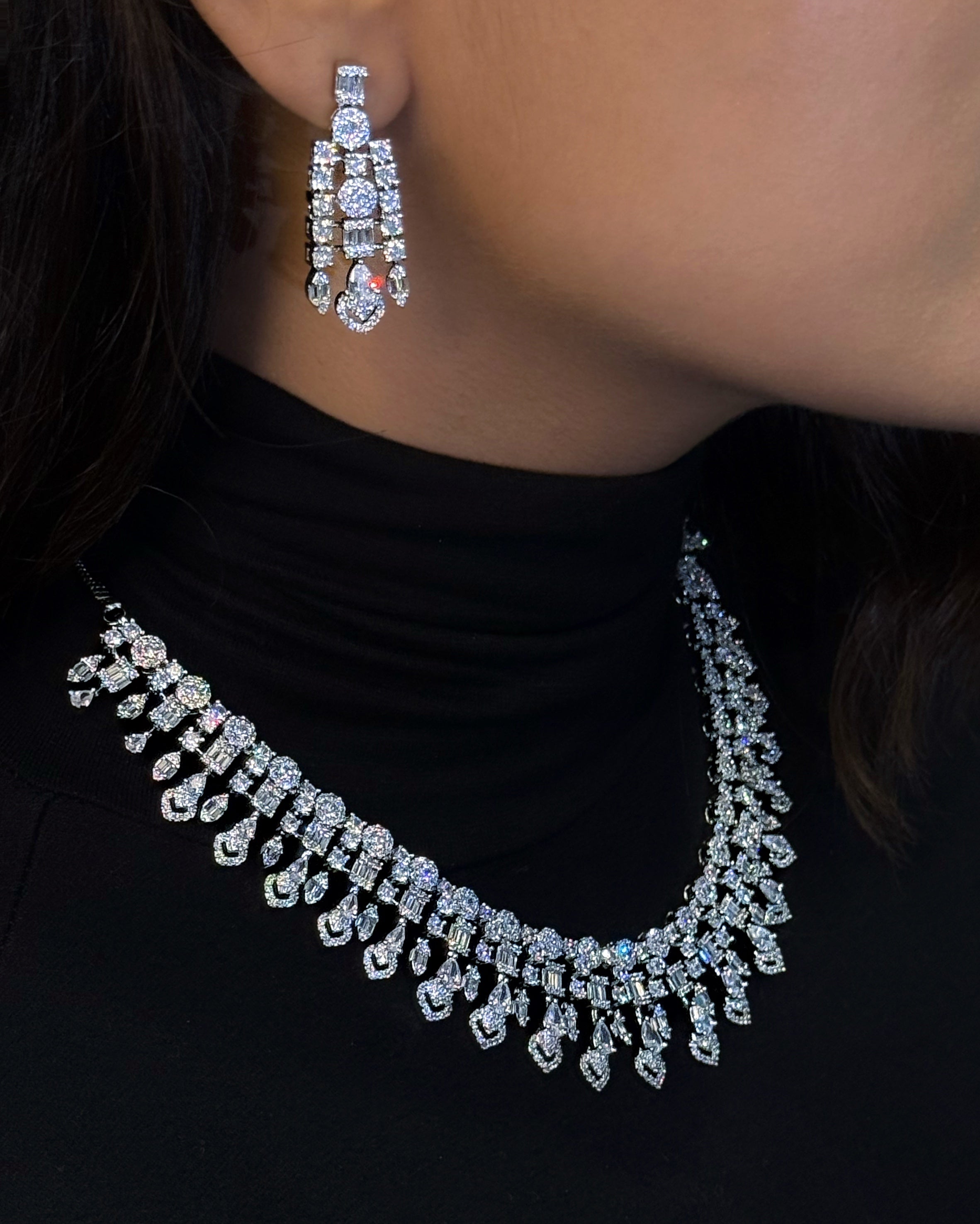 The Majestic Waterfall Collection: Diamond-Luster Fringe Set