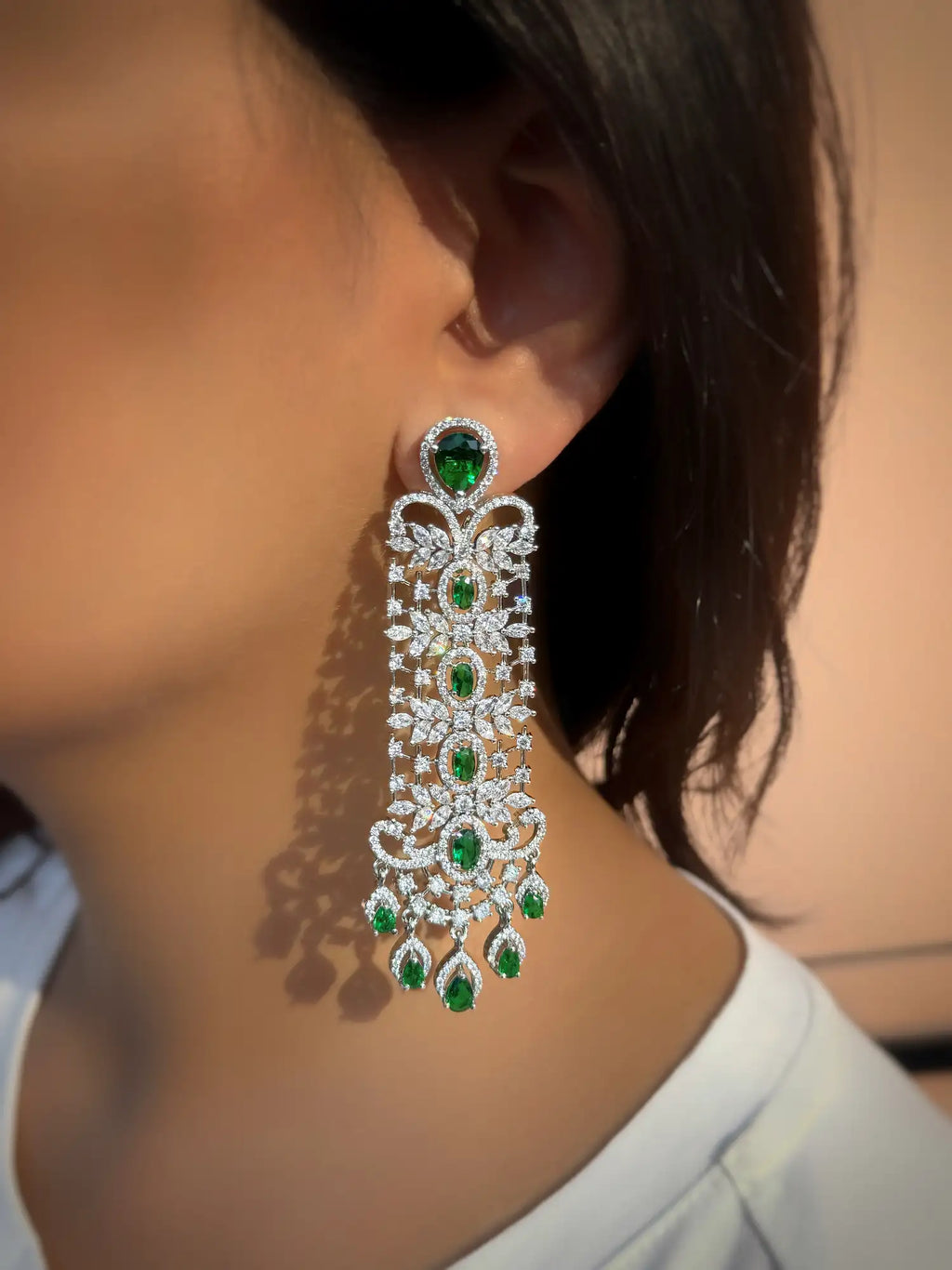 Extra-long chandelier earrings