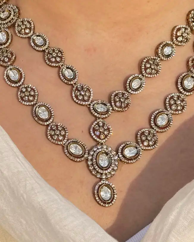 Classic Kundan Necklace & Earrings Set