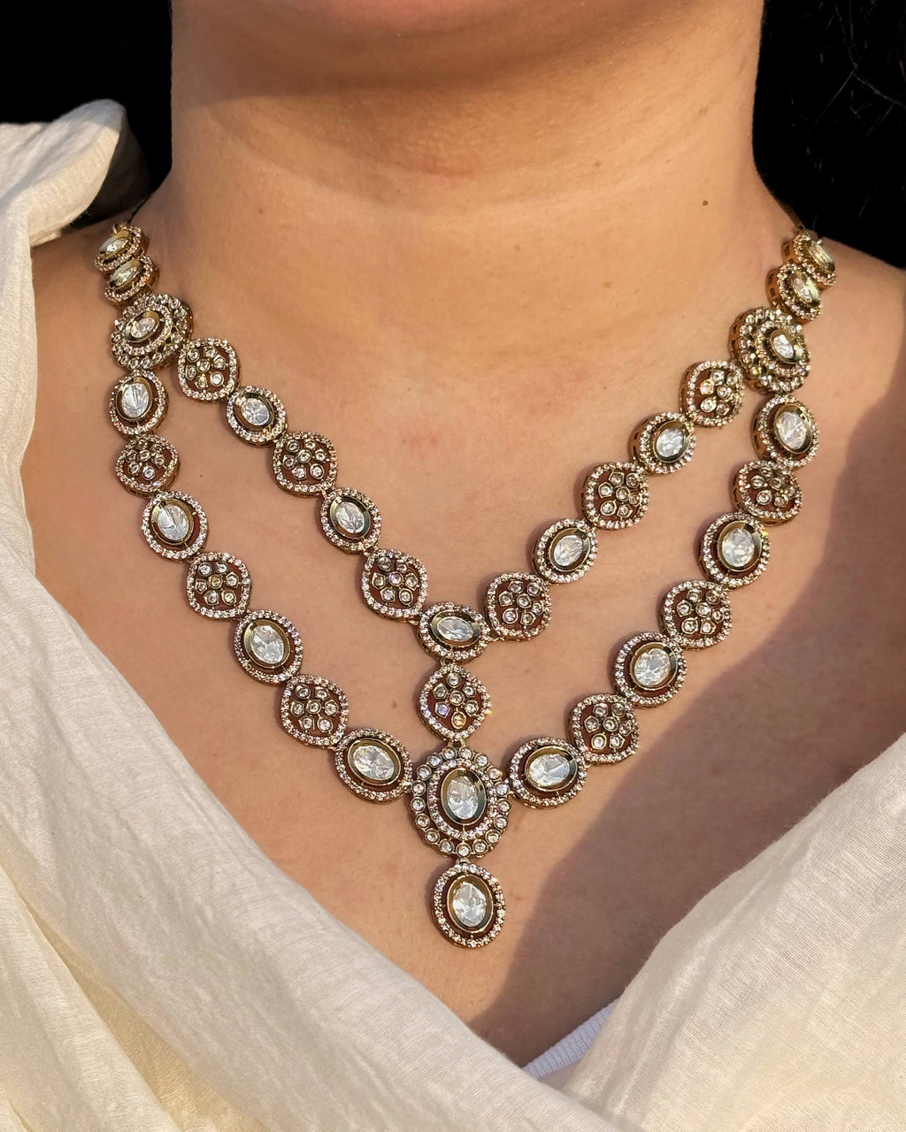 Classic Kundan Necklace & Earrings Set