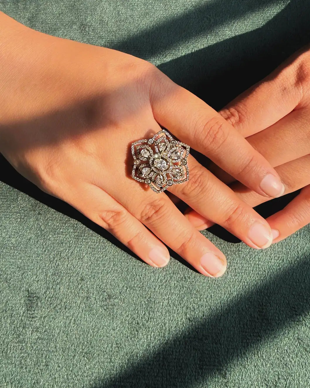 Adjustable American diamond ring