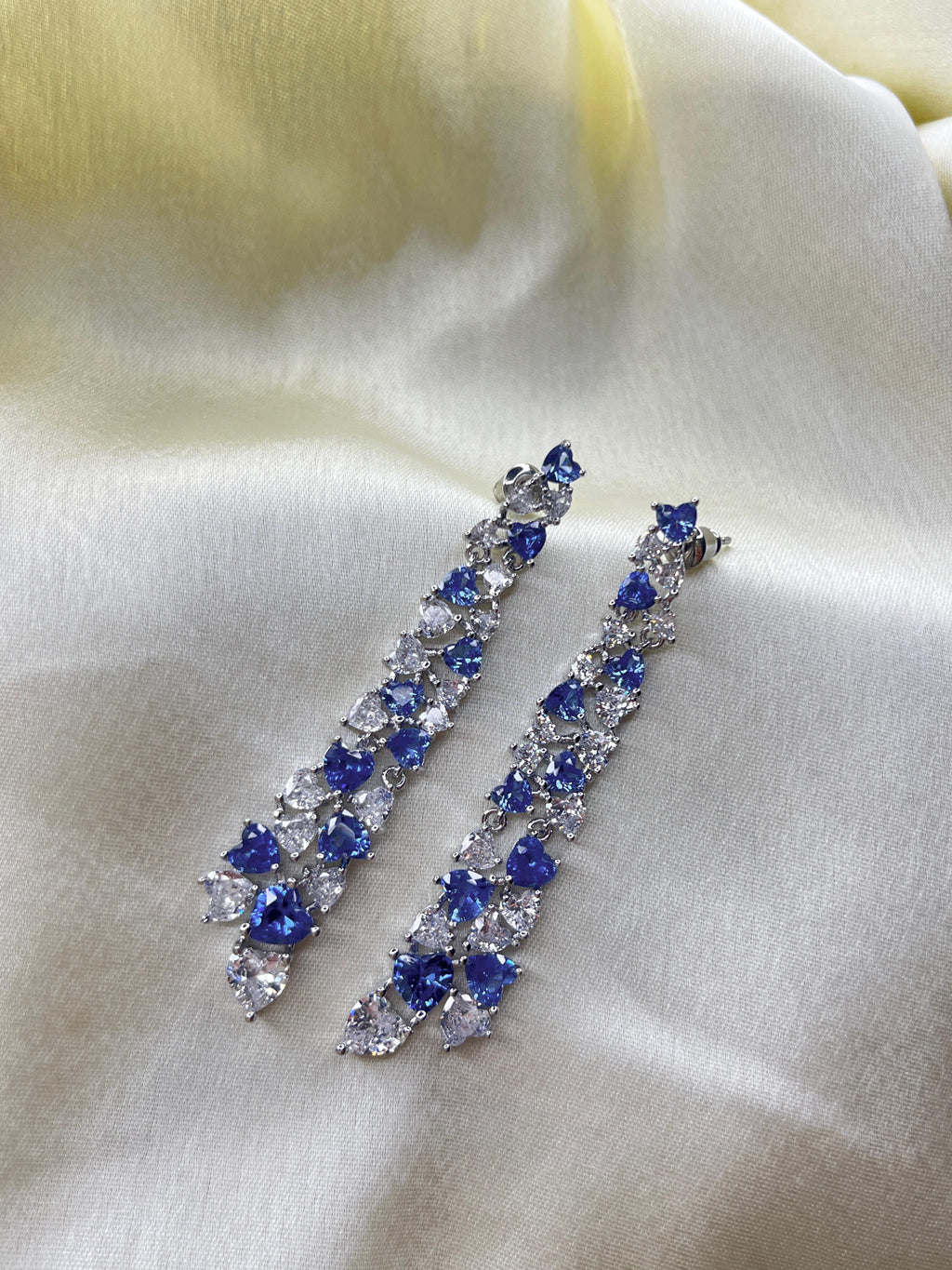 Heart-Cut Tanzanite Cascade Earrings