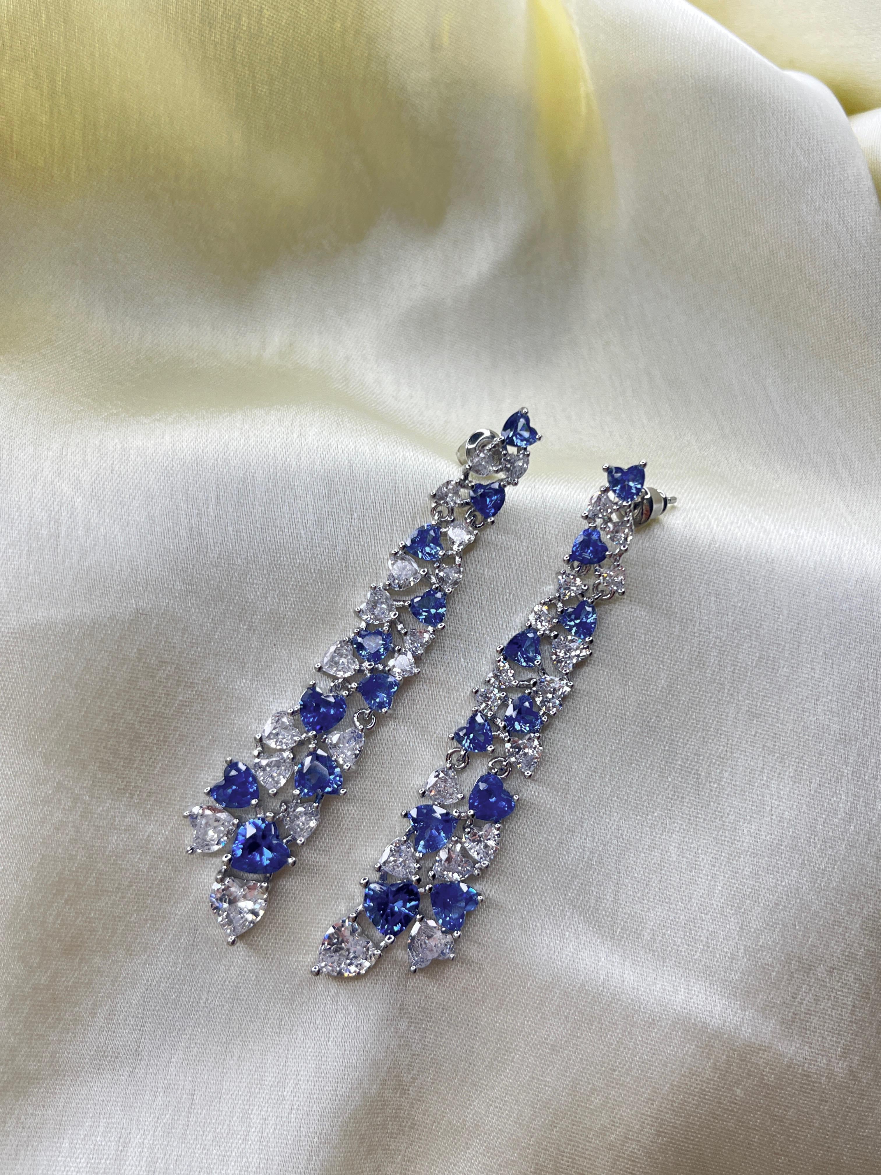 Heart-Cut Tanzanite Cascade Earrings